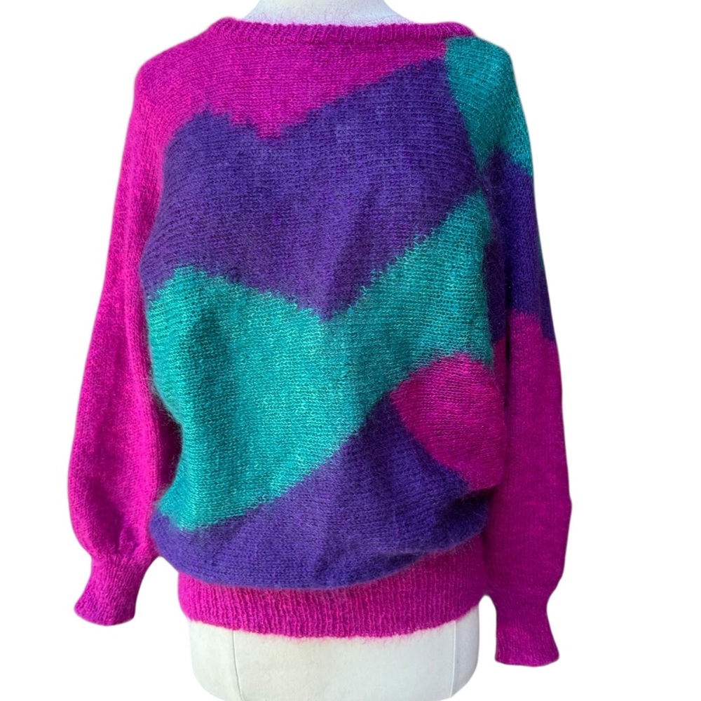 1980s Christian Dior Color Block‎ Mohair Sweater